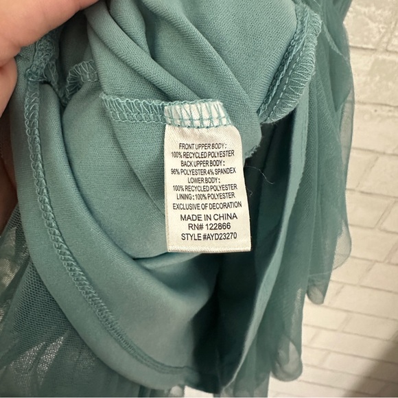 ZENZI Girls Sleeveless Sequin Embroidered Dress in Ocean Green - Picture 9 of 9